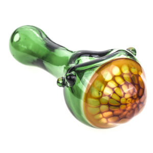 Honeycomb Green Glass Spoon Pipe  Pot Pipes For Sale  Free NZ Shipping
