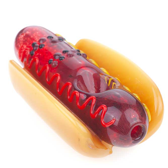 Hot Dog Pipe | Glass Smoking Hand Pipes For Sale | Free NZ Shipping