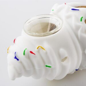 Ice Cream Silicone Pipe w/ Spiral Color Sherlock Bubbler/Free NZ Shipping