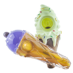 Ice Cream Theme Glass Novelty Pipe w/ Silicone Pipe Set | Free NZ Shipping