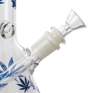 Leaf Print Glass Beaker Bong  Best Smoke Shop Online  Free NZ Shipping