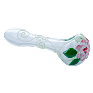 Lotus Pattern Glow-In-The-Dark Glass Pipe For Sale | Free NZ Shipping