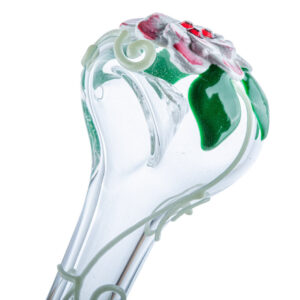 Lotus Pattern Glow-In-The-Dark Glass Pipe For Sale | Free NZ Shipping