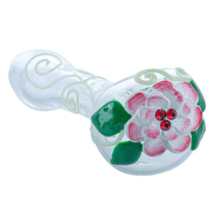 Lotus Pattern Glow-In-The-Dark Glass Pipe For Sale | Free NZ Shipping