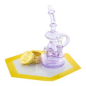 Mini Recycle Dab Rig w/ Dab Mat Coin Herb Grinder Set | Free NZ Shipping