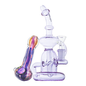 Mini Recycle Dab Rig w/ Fumed Color Changing Pipe Set | Free NZ Shipping