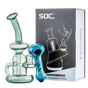 Mini Recycle Dab Rig w/ Heady Glass Pipe Soc Dab Vaporizer Set Sale