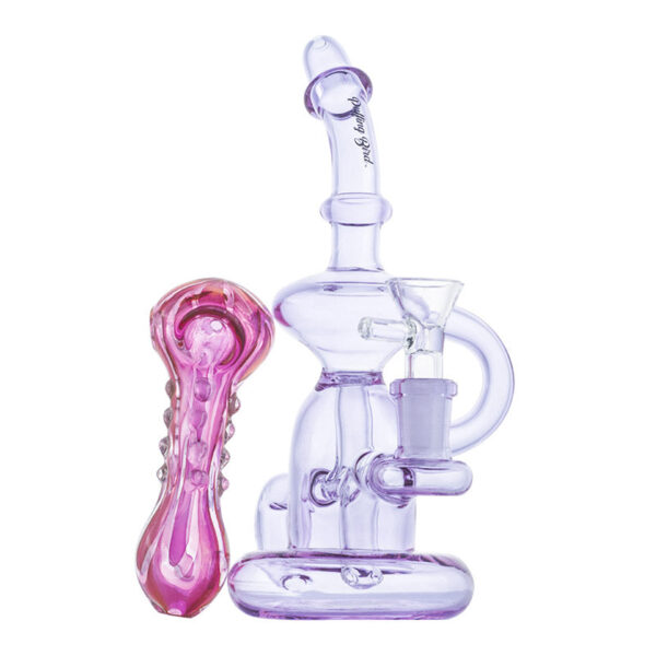 Mini Recycle Dab Rig w/ Pink Girly Fumed Glass Pipe Set | Free NZ Shipping
