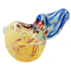 Mini Fumed Glass Skinny Spoon Pipe w/ Swirl Pattern | Free NZ Shipping