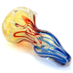 Mini Fumed Glass Skinny Spoon Pipe w/ Swirl Pattern | Free NZ Shipping