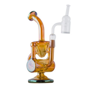 Orange Heady Recycler Dab Rig Set w/ Quartz Banger and Carb Cap | PB