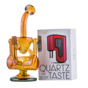 Orange Recycler Dab Rig w/ Lookah Q7 Electric Dab Nail Set For Sale