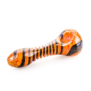 Orange Spiral Pattern Glass Pipe  Weed Bowls For Sale  Free NZ Shipping