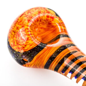 Orange Spiral Pattern Glass Pipe  Weed Bowls For Sale  Free NZ Shipping