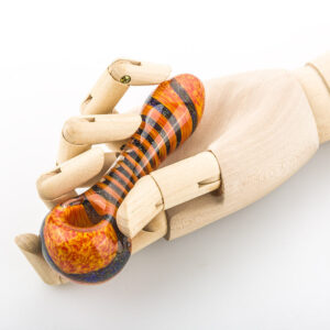 Orange Spiral Pattern Glass Pipe  Weed Bowls For Sale  Free NZ Shipping