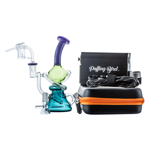 Colored Recycler Glass Dab Oil Rig Enail Kit Bundle | Dab Kit For Sale