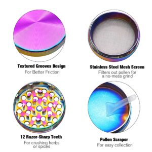 Rainbow Aluminium Alloy Herb Grinder 4 Piece For Sale | Free NZ Shipping