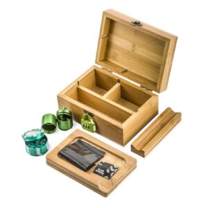 PUFFING BIRD Bamboo Stash Box Kit w/ Combination Lock | Free NZ Shipping