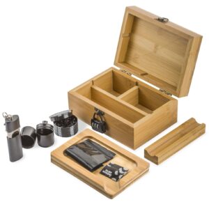 PUFFING BIRD Bamboo Stash Box Kit w/ Combination Lock | Free NZ Shipping