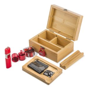 PUFFING BIRD Bamboo Stash Box Kit w/ Combination Lock | Free NZ Shipping