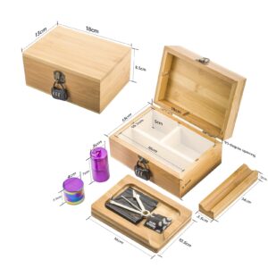 PUFFING BIRD Bamboo Stash Box Kit w/ Combination Lock | Free NZ Shipping