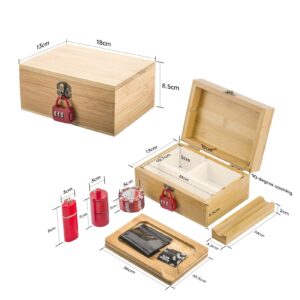 PUFFING BIRD Bamboo Stash Box Kit w/ Combination Lock | Free NZ Shipping