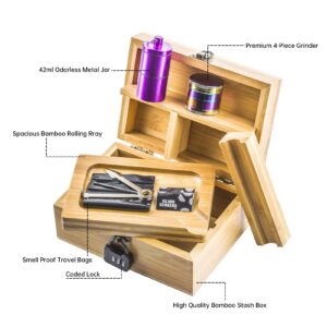 PUFFING BIRD Bamboo Stash Box Kit w/ Combination Lock | Free NZ Shipping
