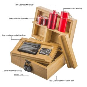 PUFFING BIRD Bamboo Stash Box Kit w/ Combination Lock | Free NZ Shipping