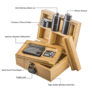 PUFFING BIRD Bamboo Stash Box Kit w/ Combination Lock | Free NZ Shipping