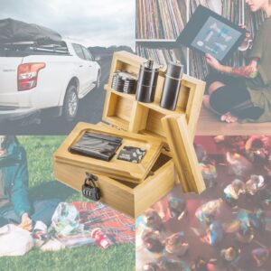 PUFFING BIRD Bamboo Stash Box Kit w/ Combination Lock | Free NZ Shipping