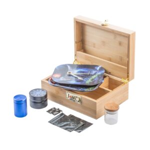 PUFFING BIRD Bamboo Storage Stash Box Combo with Combination Lock | PB