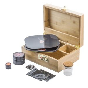 PUFFING BIRD Bamboo Storage Stash Box Combo with Combination Lock | PB
