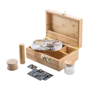 PUFFING BIRD Bamboo Storage Stash Box Combo with Combination Lock | PB