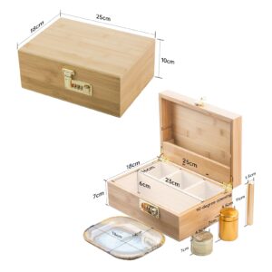 PUFFING BIRD Bamboo Storage Stash Box Combo with Combination Lock | PB