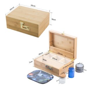 PUFFING BIRD Bamboo Storage Stash Box Combo with Combination Lock | PB