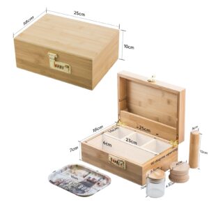 PUFFING BIRD Bamboo Storage Stash Box Combo with Combination Lock | PB