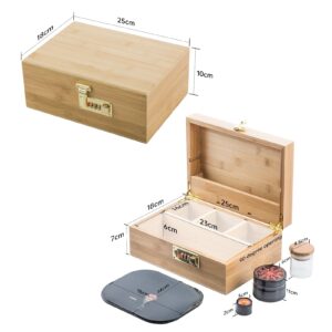 PUFFING BIRD Bamboo Storage Stash Box Combo with Combination Lock | PB