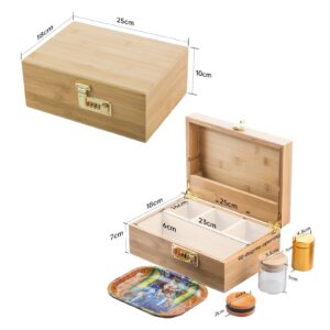 PUFFING BIRD Bamboo Storage Stash Box Combo with Combination Lock | PB