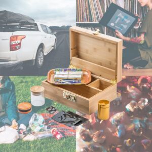 PUFFING BIRD Bamboo Storage Stash Box Combo with Combination Lock | PB