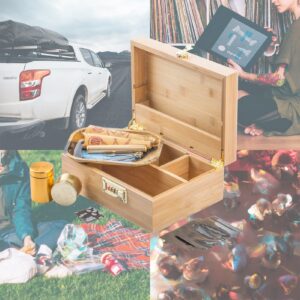 PUFFING BIRD Bamboo Storage Stash Box Combo with Combination Lock | PB