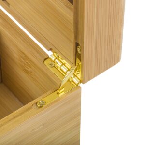 PUFFING BIRD Bamboo Storage Stash Box w/ Combination Lock For Sale