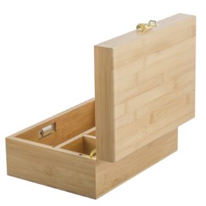 PUFFING BIRD Bamboo Storage Stash Box w/ Combination Lock For Sale