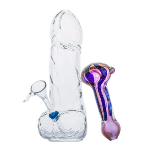 Penis Novelty Bong Fumed Purple Color Changing Pipe Set |Free NZ Shipping