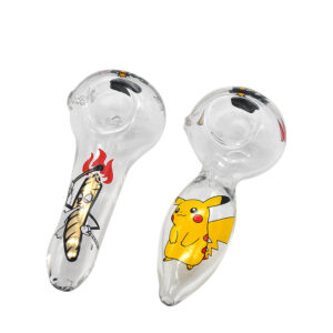 Printed Clear Glass Spoon Pipe | Weed Bowls For Sale | Free NZ Shipping