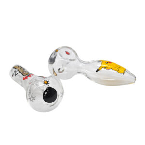 Printed Clear Glass Spoon Pipe | Weed Bowls For Sale | Free NZ Shipping