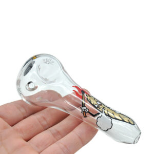 Printed Clear Glass Spoon Pipe | Weed Bowls For Sale | Free NZ Shipping