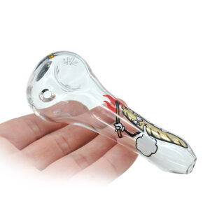 Printed Clear Glass Spoon Pipe | Weed Bowls For Sale | Free NZ Shipping