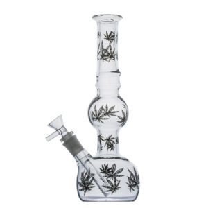 Print Leaf Double Bowls Glass Bong/Water Pipe For Sale | Free NZ Shipping