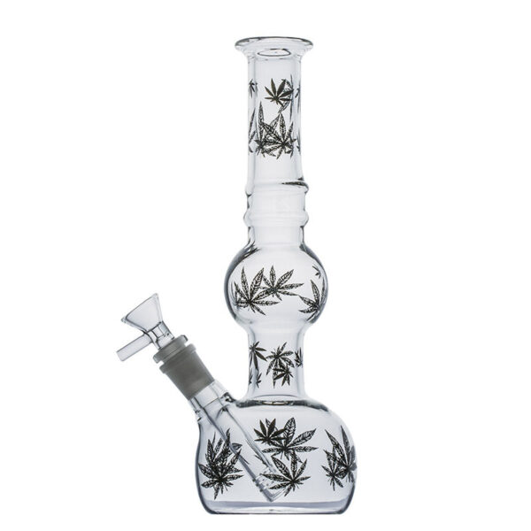 Print Leaf Double Bowls Glass Bong/Water Pipe For Sale | Free NZ Shipping