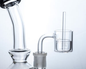 Puffing Bird Flat Top Quartz Banger With Straight Handle Quartz Carb Cap Set